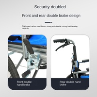 Silla de ruedas ligera plegable manual de 16 pulgadas al por mayor, Scooter portátil sencillo para ancianos y discapacitados, fácil de usar