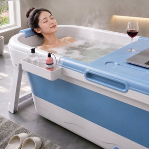 <span class=keywords><strong>Baignoire</strong></span> <span class=keywords><strong>pliable</strong></span> en plastique avec couvercle, mobile et portable, <span class=keywords><strong>baignoire</strong></span> multifonctionnelle pour adultes et bébés - Product Image 6