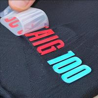 Autocollant en silicone personnalisé thermocollant pour T-shirt, impression 3D par transfert thermique, étiquette de vêtement, logo en silicone pour vêtements