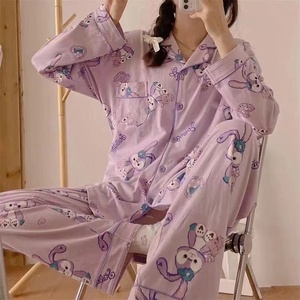 Cartoon Pajamas Cute Pajamas Long Sleeves Sweet Purple Pajamas Set