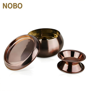 Phật Giáo Thái Lan phong cách nhà sư ăn xin nhà sư Bát thép không gỉ Thái Lan đồ ăn với đứng và nắp - Product Image 2