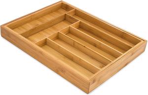Kitchen Multi-Functional Bamboo Kitchen Drawer Organizer <b>Adjustable</b> Bamboo Utensil Organizer - Product Image 5
