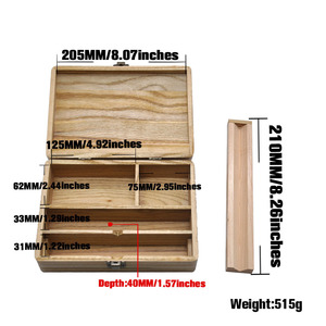 Boîte de rangement en bambou multi-compartiments personnalisée avec couvercle à charnière, boîte organisatrice portable avec bocaux en verre pour ranger les accessoires de fumage - Product Image 3