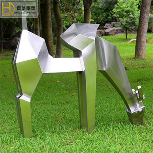 Jiahua Sculpture Stainless Steel Mirror Deer Sculpture Faceted Geometric Outdoor Garden Ornament - Product Image 5