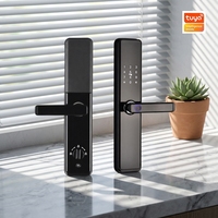 Cerradura Inteligente para Puerta Eseye, con App Tuya, Huella Dactilar, Contraseña, Teclado, Tarjeta, Desbloqueo Remoto, Manija Electrónica para Puerta de Madera