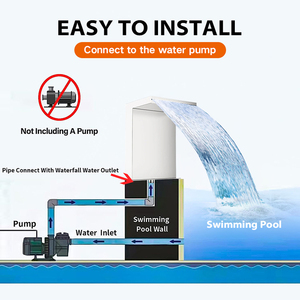 Personnalisable Moderne En Acier Inoxydable Cascade Fontaine Piscines Spas Jardin Caractéristique D'eau <span class=keywords><strong>Douche</strong></span> <span class=keywords><strong>Piscine</strong></span> Outils Accessoires - Product Image 5