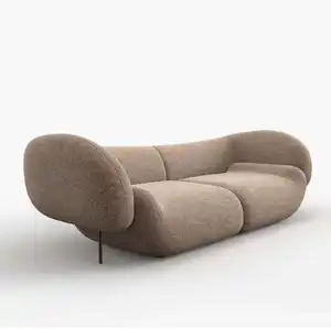 Sofa Modern ruang tamu, Sofa lurus mewah Villa fitur sederhana Sofa panjang kain furnitur Desain Interior kustom