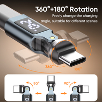 Adaptateur Type C 240W T13 |   Chargeur rapide 48V/5A avec adaptateur USB-C à rotation 540° et écran LED