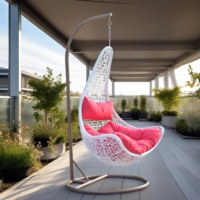 Fauteuil suspendu d'extérieur en rotin PE rond, pour véranda et patio, pour une personne, avec coussin – Vente en gros usine