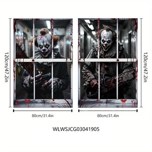 HLC ODM Kinh Dị Halloween Rèm Cửa & Áp phích Bìa cửa sổ đáng sợ cô dâu phù thủy ma trong nhà ngoài trời bên tường & trang trí cửa - Product Image 5