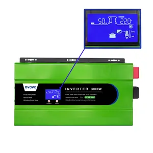 Inversor de energía solar todo en uno, 24v, 48v, con control remoto, 5000w, con pantalla LCD