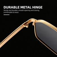 Lunettes de soleil polarisées pour hommes, lunettes de vision nocturne, adaptées aux hommes et aux femmes, monture carrée rétro en alliage, verres solaires pour hommes UV400