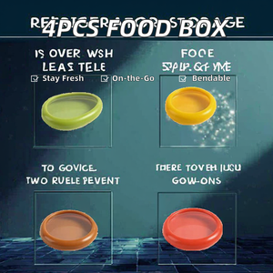 Wholesale 4pcs Set Modern TPU Flexible Injection-Molded Reusable Food Storage Box Fresh Vegetable Lemon Anti-Oxidation <b>Kitchen</b> - Product Image 3