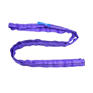 1T X 1.5M S.F. 7:1 Made China Purple Heavy Duty Endless Round Sling Strap Polyester Round Lifting Sling