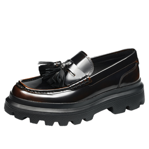 Zapatos Casuales de Hombre de Talla Grande, Cuero Genuino, Estilo Británico, Negocios, Cuero, Suela Gruesa, Nuevos, Sin Cordones, Oxford, Cómodos, Suaves - Product Image 5