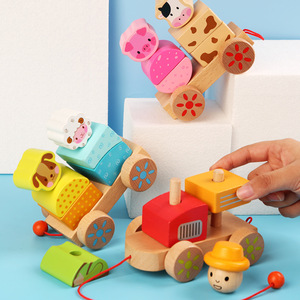 Vendita calda prodotto in legno <span class=keywords><strong>la</strong></span> <span class=keywords><strong>fattoria</strong></span> tira il trenino Montessori giocattoli educativi per <span class=keywords><strong>la</strong></span> scuola materna con Ce Cpc - Product Image 2