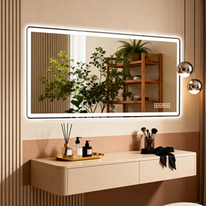 <b>LED</b> Bathroom Vanity <b>Mirror</b> 28x60inch Anti Fog Dimmable Shatter Proof Tempered Glass <b>Wall</b> Mounted Ideal For Bathroom - Product Image 3