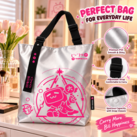 Sac fourre-tout en argent métallisé avec logo personnalisé XingHe, bandoulière réglable, fermeture à pression, sac de shopping