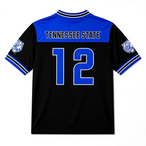 Camiseta de Fútbol Personalizada Infinitive Apparel Negra y Azul Rey, 100% Poliéster, Cuello en V, Manga Corta, Transpirable, para Deportes de Equipo - Product Image 2
