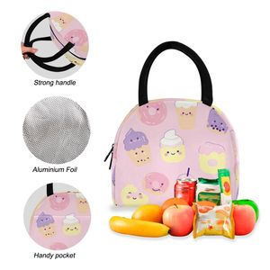 Kawaii Pink Kids Backpack <b>Set</b> with <b>Lunch</b> Bag Cute Donut Ice Cream Print Lightweight School Bags for Girls Kindergarten Preschool - Product Image 4