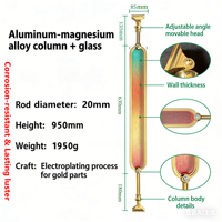 Rampe d'escalier de luxe en alliage aluminium-magnésium avec balustres en verre coloré dégradé et mâtillons métalliques pour villa