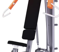 Presse à épaules commerciale en acier avec assise, sécurisée, durable, réglable, à charge libre, équipement de gym OBS ST059, capacité 270 kg