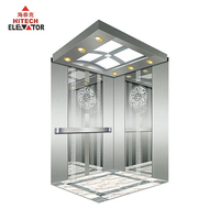 Ascenseur commercial Hitech pour 8 personnes, 450 kg - 630 kg, pour villa, appartement, centre commercial, en acier inoxydable, sans engrenage, à courant alternatif