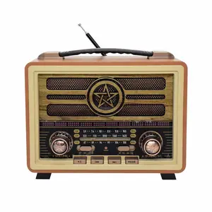 经典复古收音机，带清晰声音可充电晶体管收音机调幅调频软件，顶部接收支持家庭播放