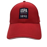 Casquettes de baseball pour hommes personnalisées à 6 panneaux, logo structuré rouge en relief, séchage rapide, sport, 100% polyester, broderie à la main