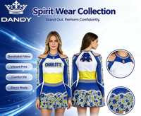 Vente flash : Ensemble d'uniformes de cheerleading personnalisés avec strass, jupe en polyester bleu marine et blanc, pour équipes de danse