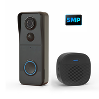 Kamera Pintu Pintar Nirkabel 5MP HD Terbaru Tahan Air IP65 Interkom Cerdas Audio Dua Arah Penyimpanan Cloud Video Doorbell