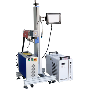 Chất lượng cao bay UV sợi CO2 <span class=keywords><strong>Laser</strong></span> đánh dấu máy cho chai nước nhựa gói dây dòng sản phẩm dòng - Product Image 4