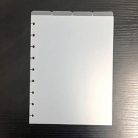 Divisor de PP de plástico esmerilado ecológico 4x6 5x7 6x8 tamaño con orificio de 9 discos y producto de archivo de 6 pestañas laterales