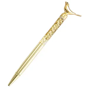 Luxury Gold Foil <b>Ballpoint</b> <b>Pen</b> with Bird Top, Elegant Decorative Metal <b>Pen</b> for Gifts, Office & Stationery - Product Image 2