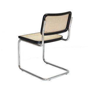 <span class=keywords><strong>Sedia</strong></span> <span class=keywords><strong>Cesca</strong></span> Modernariato Mid-Century con Base in Metallo Cromato e Legno Rattan - Product Image 3