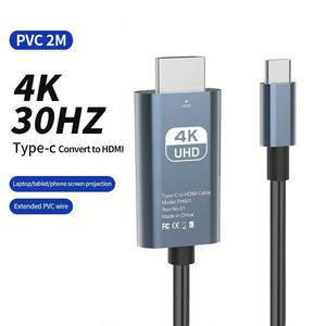 2M High Speed 4K 60Hz <b>USB</b> C to HDTV Cable Type C Adapter HDTV Converter Cable for Mobile Phone TV Converter Laptop - Product Image 2