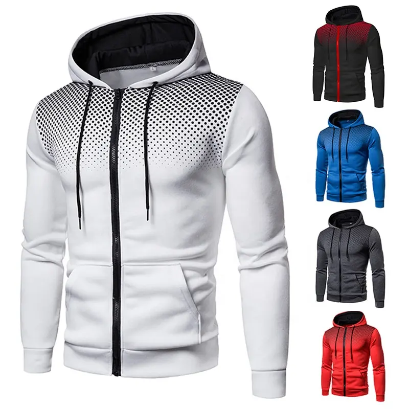 New arrival autumn and winter men's casual long sleeve zipper hoodies men's fashion hooded coat men's 5 colors sport cardigan