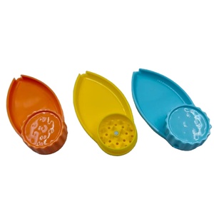 Molinillo de hierbas de plástico con logotipo personalizado al por mayor, 2 piezas, molinillo de hierbas de plástico acrílico seco para especias y tabaco - Product Image 1
