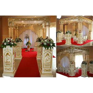 El mejor precio para la boda tradicional Ganesha Mandap Set Portable Crystal Ganesha Pillar y Maharaja para la boda Mandapam - Product Image 1