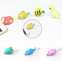 Protector de Cable de carga USB para teléfono móvil, Protector de goma 3D con dibujos animados