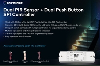 5-24VDC double capteurs PIR contrôleur de lumière d'escalier ou double bouton poussoir SPI contrôleur d'éclairage de plafond pour bandes led pixel