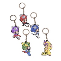 Porte-clés personnalisé en caoutchouc PVC multicolore, figurine de dessin animé, taekwondo, arts martiaux, cadeau