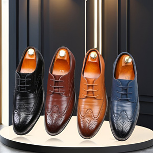 Chaussures Oxford en cuir PU <span class=keywords><strong>pour</strong></span> hommes, à bout pointu, à lacets, multicolores, chaussures habillées formelles <span class=keywords><strong>pour</strong></span> affaires - Product Image 2