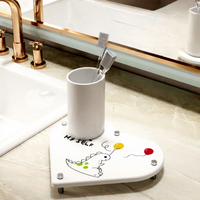 Organisateur d'évier multifonctionnel portable moderne à séchage rapide, non pliable, en diatomite absorbante, pour salle de bain, cuisine et sous-verres à thé