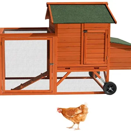 wholsale wooden pet chicken run house cage with Wheels large chicken coop