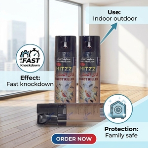Spray insecticida en aerosol de alta eficacia de 400 ml, fórmula de piretro, spray insecticida para el control de plagas domésticas - Product Image 1