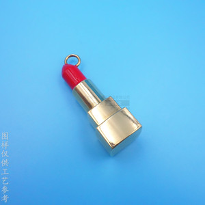 Pendentif fermeture éclair en alliage de zinc modèle rouge à lèvres pour sacs et vêtements, couleur or, accessoire métallique - Product Image 4