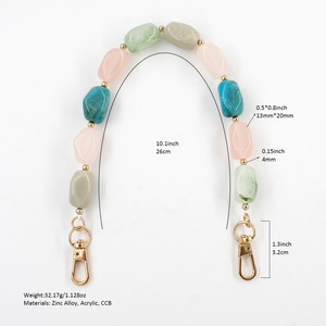 Nuevos accesorios creativos <span class=keywords><strong>de</strong></span> cuentas para mujer y niña, bolso con cadena, correa para bolso, cadena <span class=keywords><strong>de</strong></span> resina acrílica, cuentas <span class=keywords><strong>de</strong></span> piedra, correa para bolso con <span class=keywords><strong>dos</strong></span> <span class=keywords><strong>hebillas</strong></span> - Product Image 4