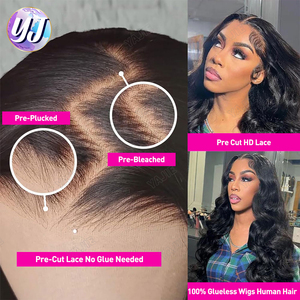 未加工的缅甸处女发，高清蕾丝全前额假发，无胶，角质层对齐，100%真人发，深波浪假发，适合女性 - Product Image 5