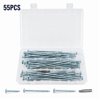 55 vis à bois M6 à tête cylindrique en fer, type trou de poche, zinguées, norme DIN